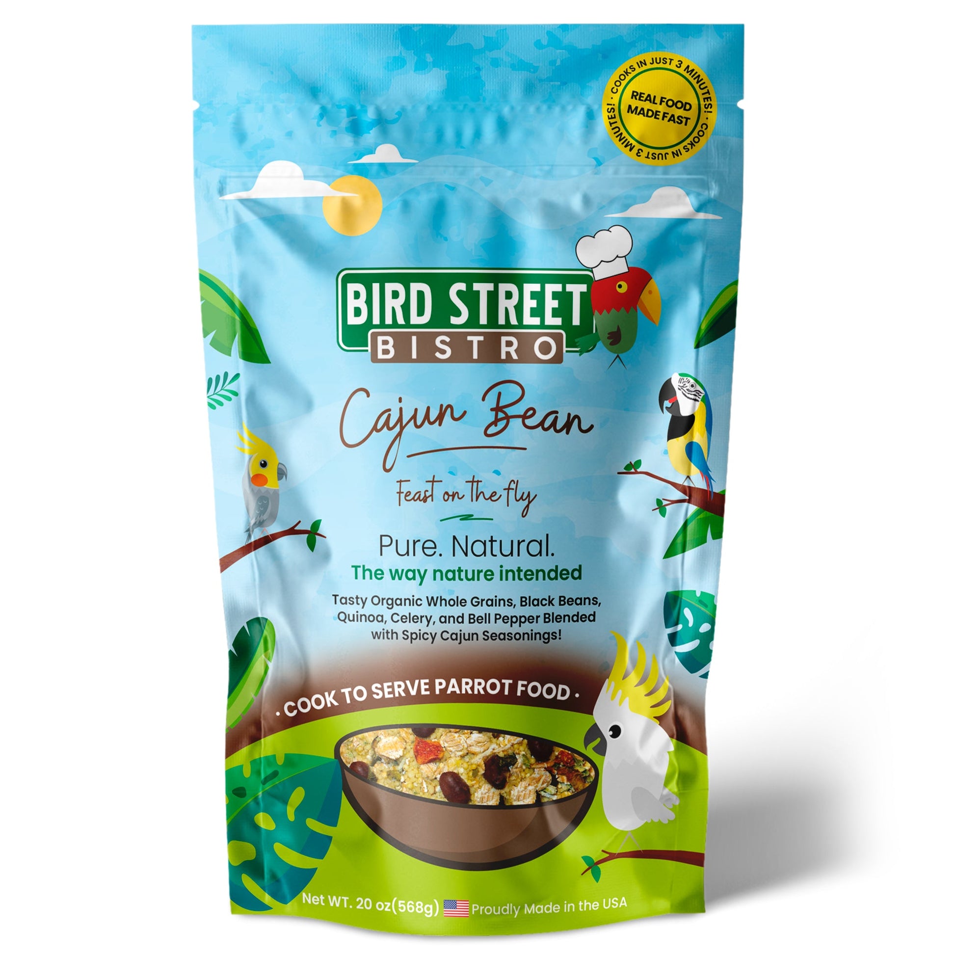 Cajun Bean - Feast on the Fly 20 oz Parrot Food Bird Street Bistro