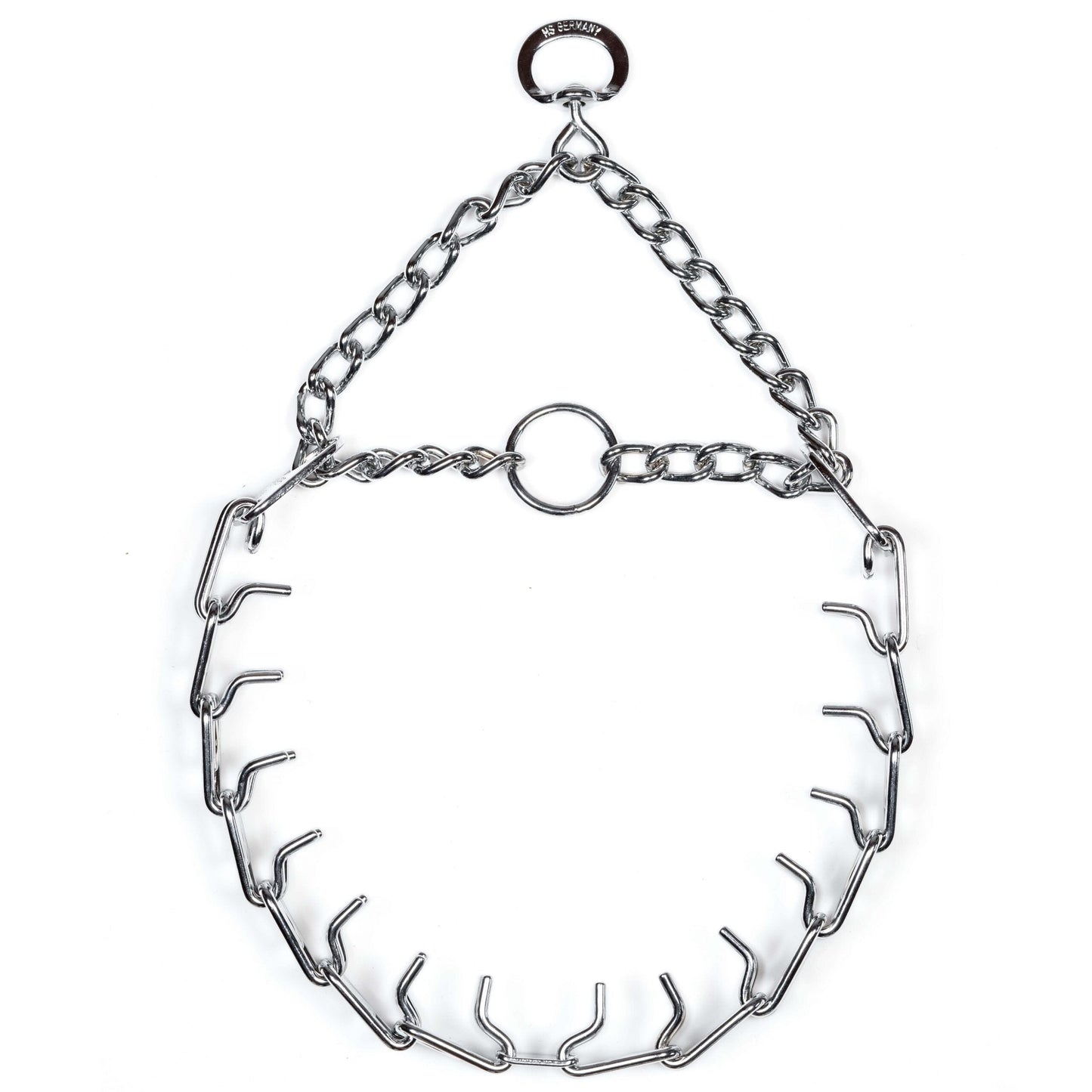 Herm Sprenger - ULTRA-PLUS Training Collar with Center-Plate and Assembly Chain - Short Version – Chrome 1 ring and 1 swivel Collars, Prong/Pinch Dog Collars Dogline