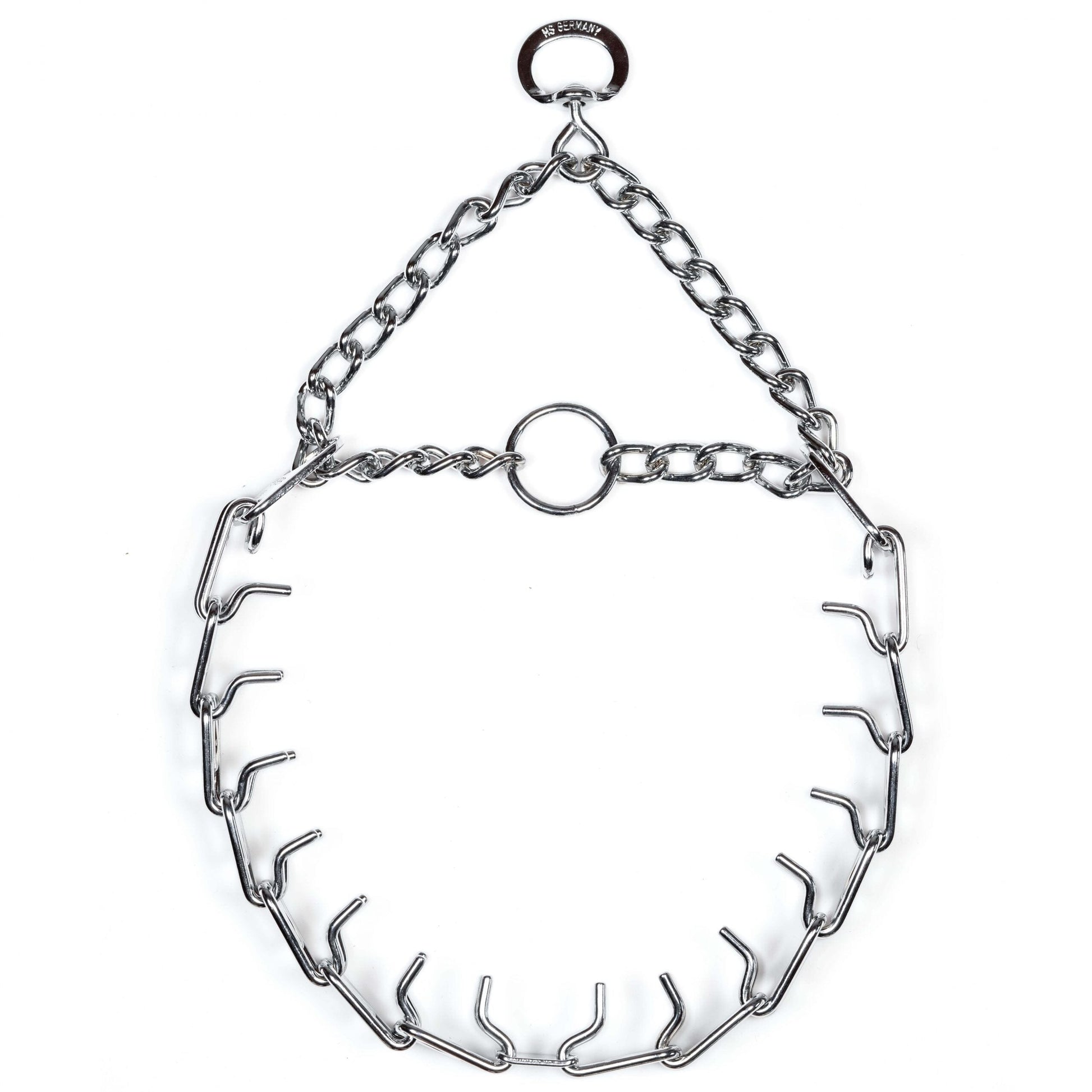 Herm Sprenger - ULTRA-PLUS Training Collar with Center-Plate and Assembly Chain - Short Version – Chrome 1 ring and 1 swivel Collars, Prong/Pinch Dog Collars Dogline