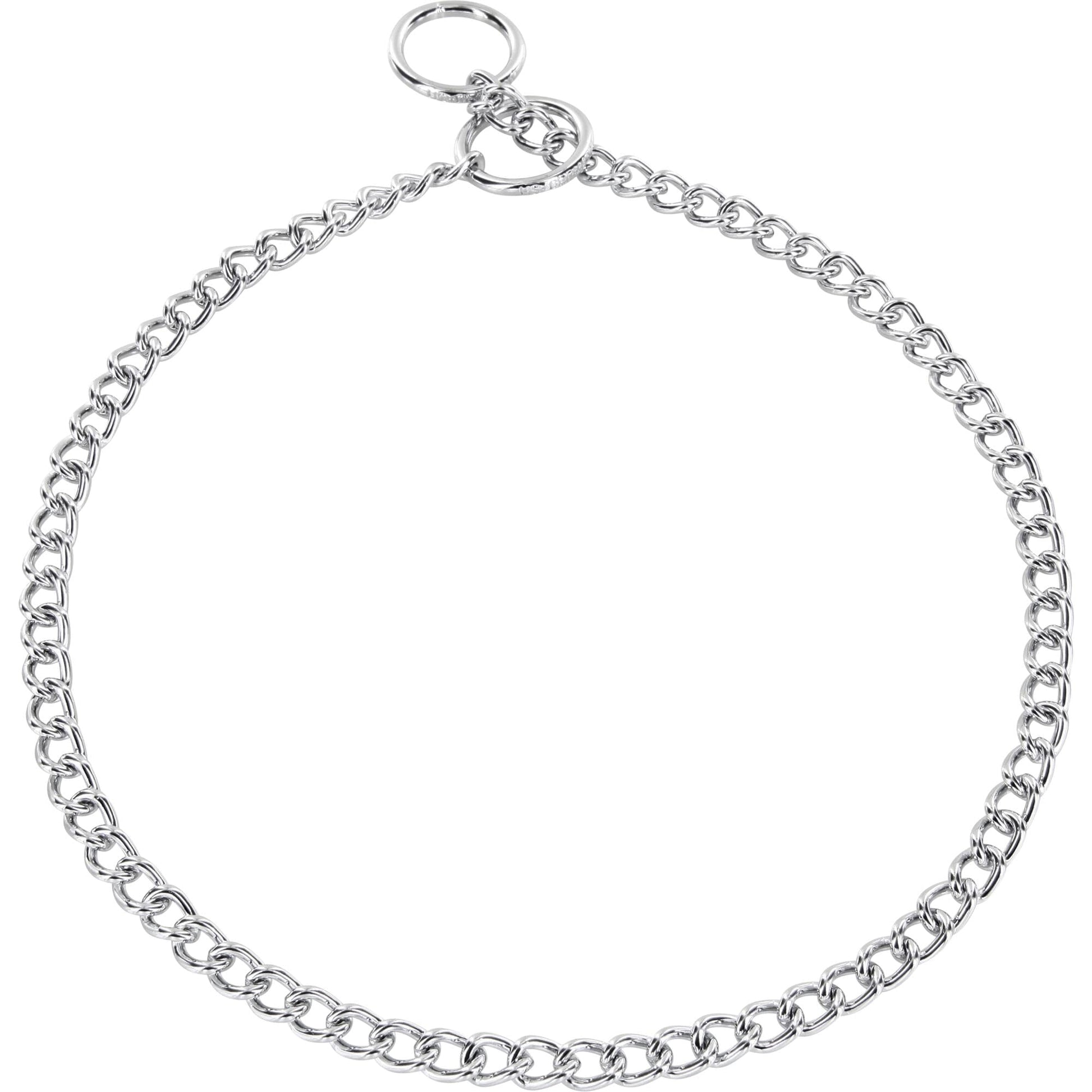 Herm Sprenger - Choke Chain Collar - Round Links - Chrome, 2 mm Gauge 2mm x 26" (65cm) Dog Training Collar Dogline