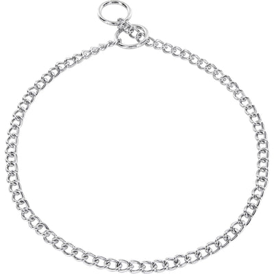 Herm Sprenger - Choke Chain Collar - Round Links - Chrome, 2 mm Gauge 2mm x 26" (65cm) Dog Training Collar Dogline