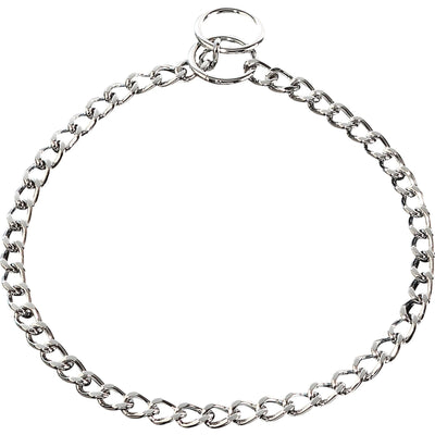Herm Sprenger - Choke Chain Collar - Flat Polished Links - Chrome, 2.5 mm Gauge 2.5 mm x 28" (70cm) Dog Training Collar Dogline