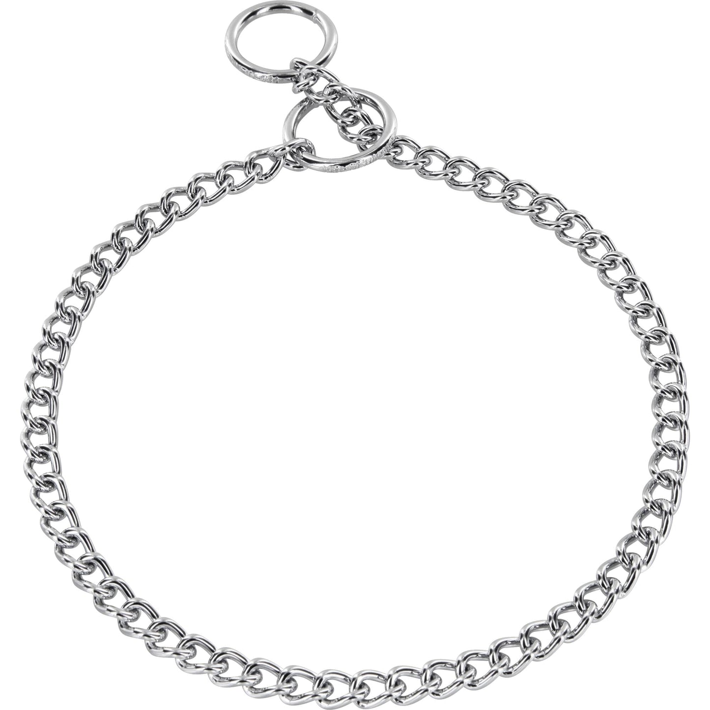 Herm Sprenger - Choke Chain Collar - Round, Narrow Links - Chrome, 3 mm Dog Training Collar Dogline