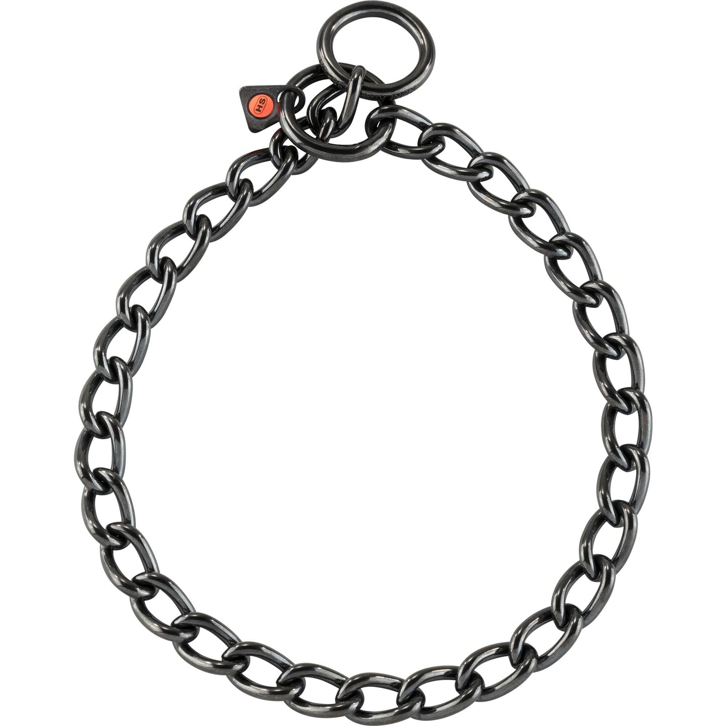Herm Sprenger - Slide Chain Collar - Short Links - Black Stainless Steel, 4 mm Dog Training Collar Dogline