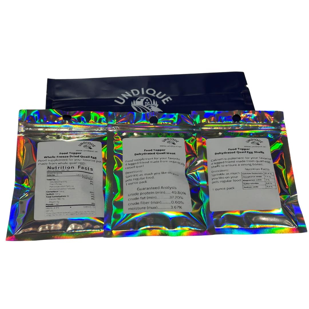 Quail Dust Dog Food Topper & Cat Food Topper - Natural Pet Food Seasoning with Quail Eggshells & Meat & Egg, Rich in Protein, Calcium, Vitamins & Minerals for Enhanced Digestion & Bone Health Pet Quailz.com by Undique LLC