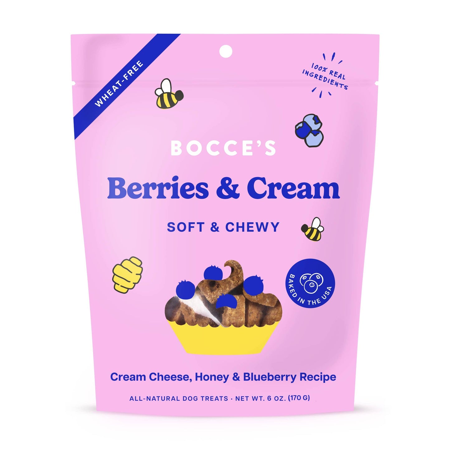 Bocce's Bakery Berries & Cream Soft & Chewy Dog Treats 6oz Soft & Chewy Antelope Pets