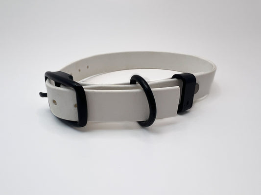 White Biothane Collar by Chief Treats