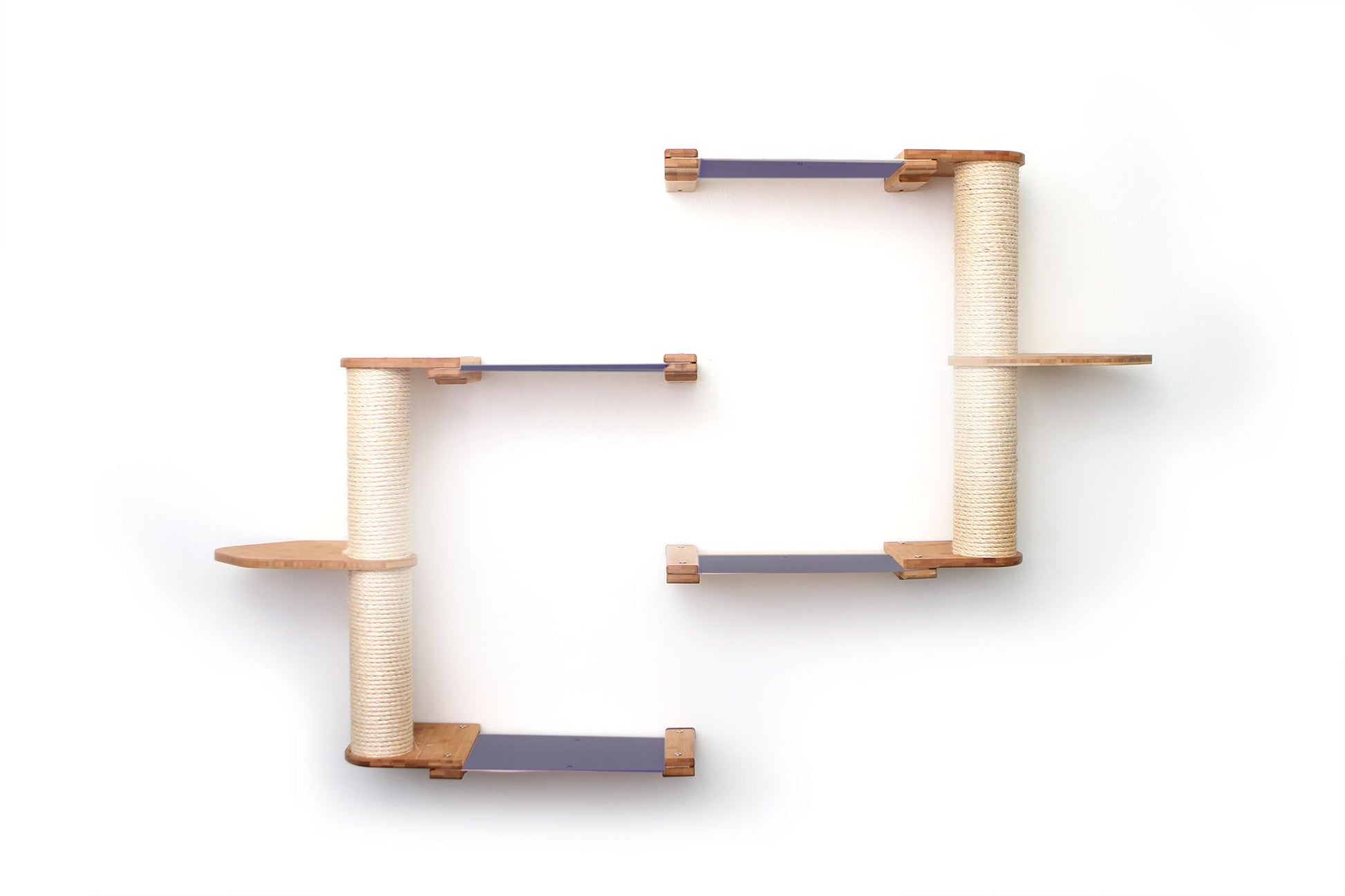 The Catacombs - Cat Tree Scratching Post System Natural Bamboo Charcoal Gray Canvas 16" Cat Condo Catastrophic Creations