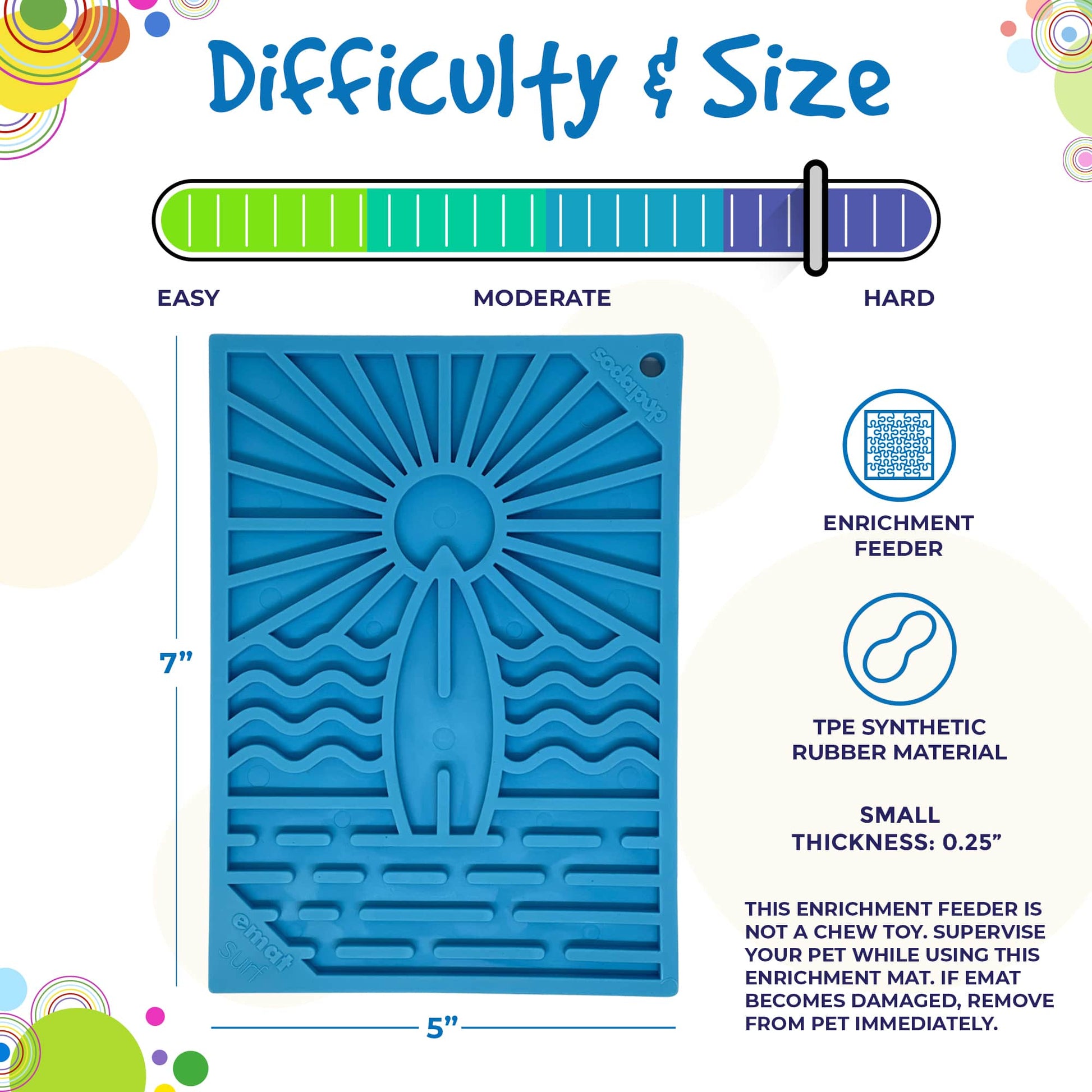 Surf's Up eMat - Small Lickmat for Dogs and Cats | Beach-Themed Design | SodaPup EMAT SodaPup/True Dogs, LLC
