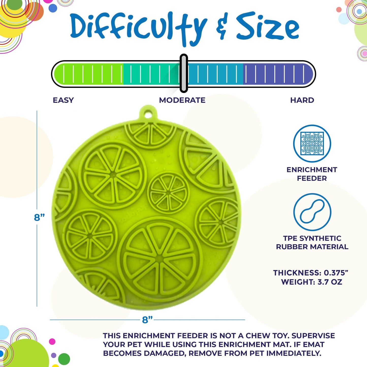 Citrus Design eMat - Enrichment Lick Mat For Dogs and Cats - with Suction Cups | USA Made EMAT SodaPup/True Dogs, LLC