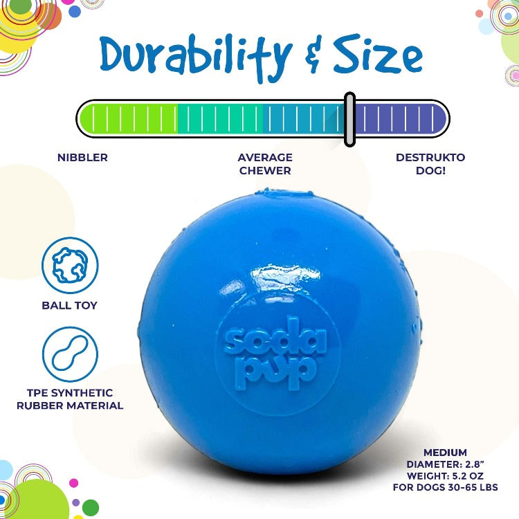 Squeak Ball - Durable Squeaky Dog Toy, Floats, Chew Toy | USA Made Rubber Dog Toys SodaPup/True Dogs, LLC