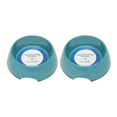 Country Living Set of 2 Natural Fiber Dog Bowls – Teal Blue X-Large (64 oz) Bamboo Bowls American Pet Supplies