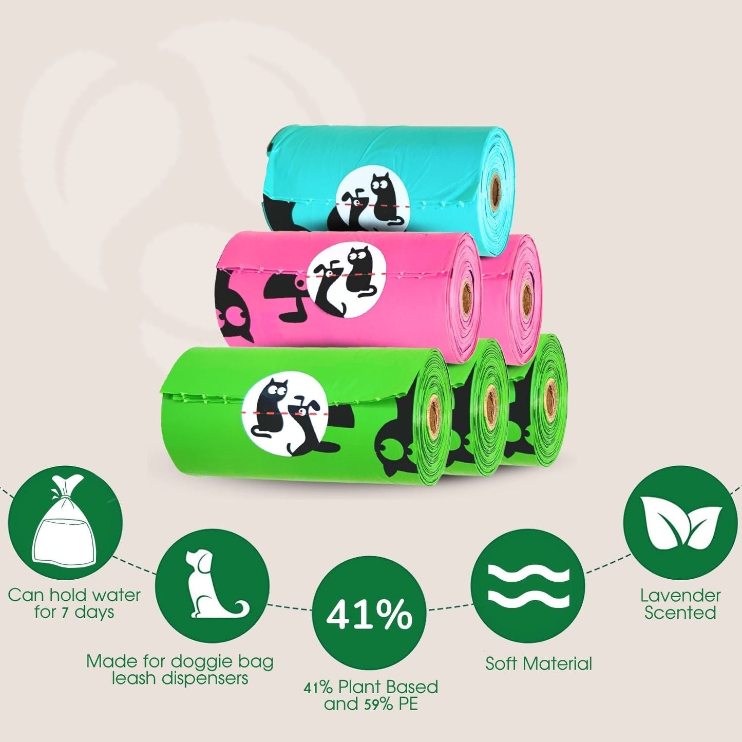 Lavender-Scented Colorful Poop Bags Pet Waste Bags Pet N Pet ®