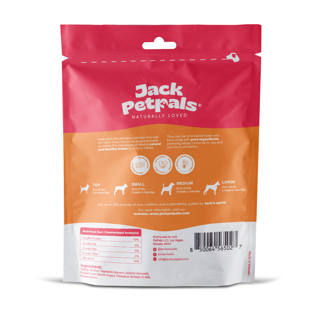 Jack PetPals Handcrafted Jerky Turkey Tendon Dog Treats (2.5oz) Dog Treats American Pet Supplies