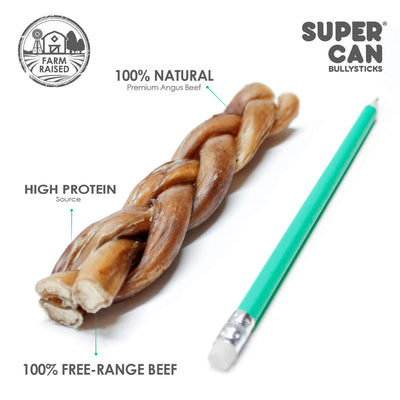 6" Braided Bully Sticks (10-Pack) SuperCan Bully Sticks