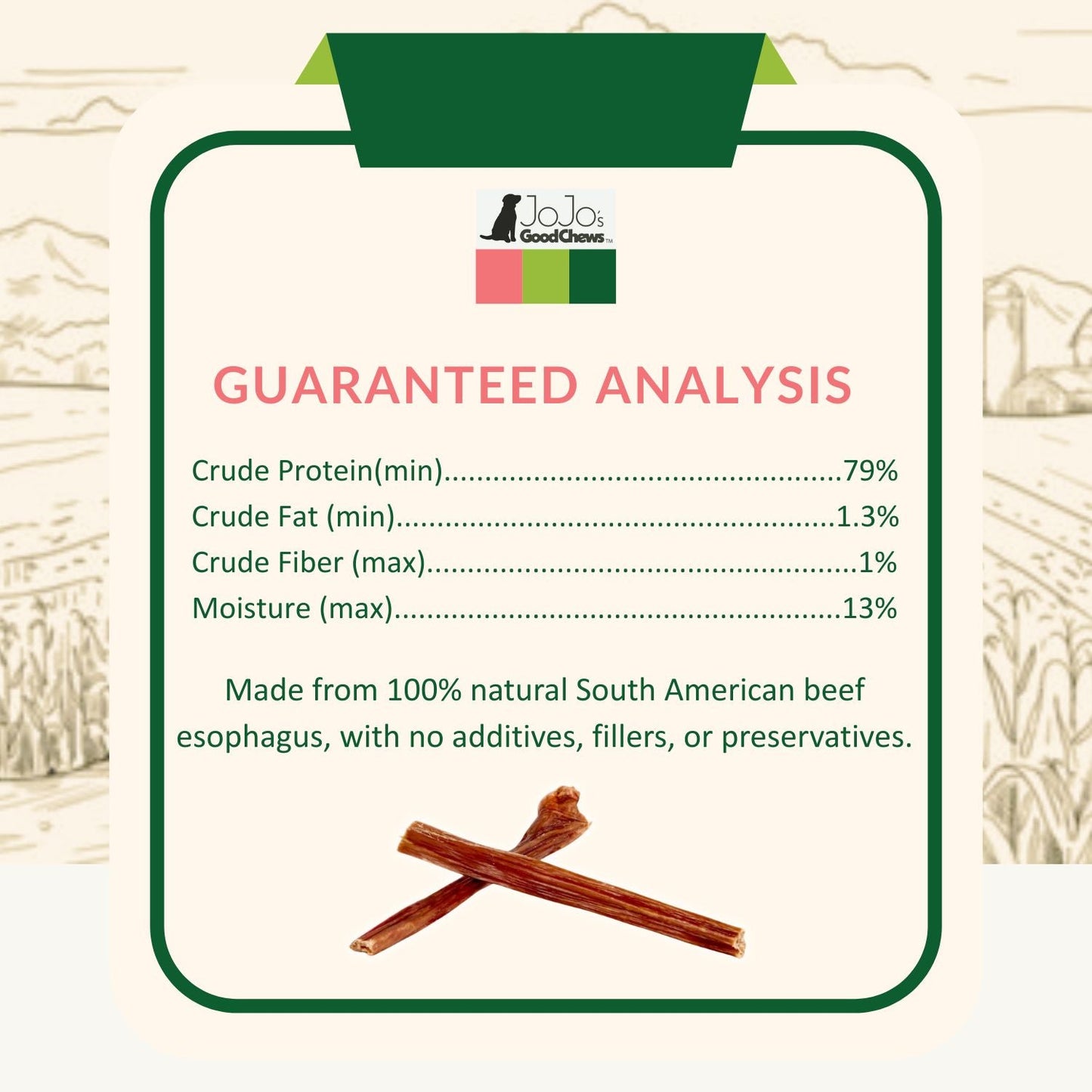 All-Natural Beef Gullet Stick Dog Treats – Delicious & Nutritious, Healthy Chews – 6 Inches (25/case) Dog Treats American Pet Supplies