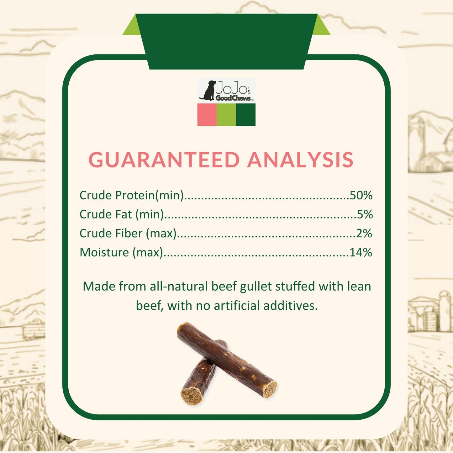 All-Natural Beef Stuffed Gullet Dog Treats – Protein-Packed Chews – 6 Inches (25/Case) Dog Treats American Pet Supplies