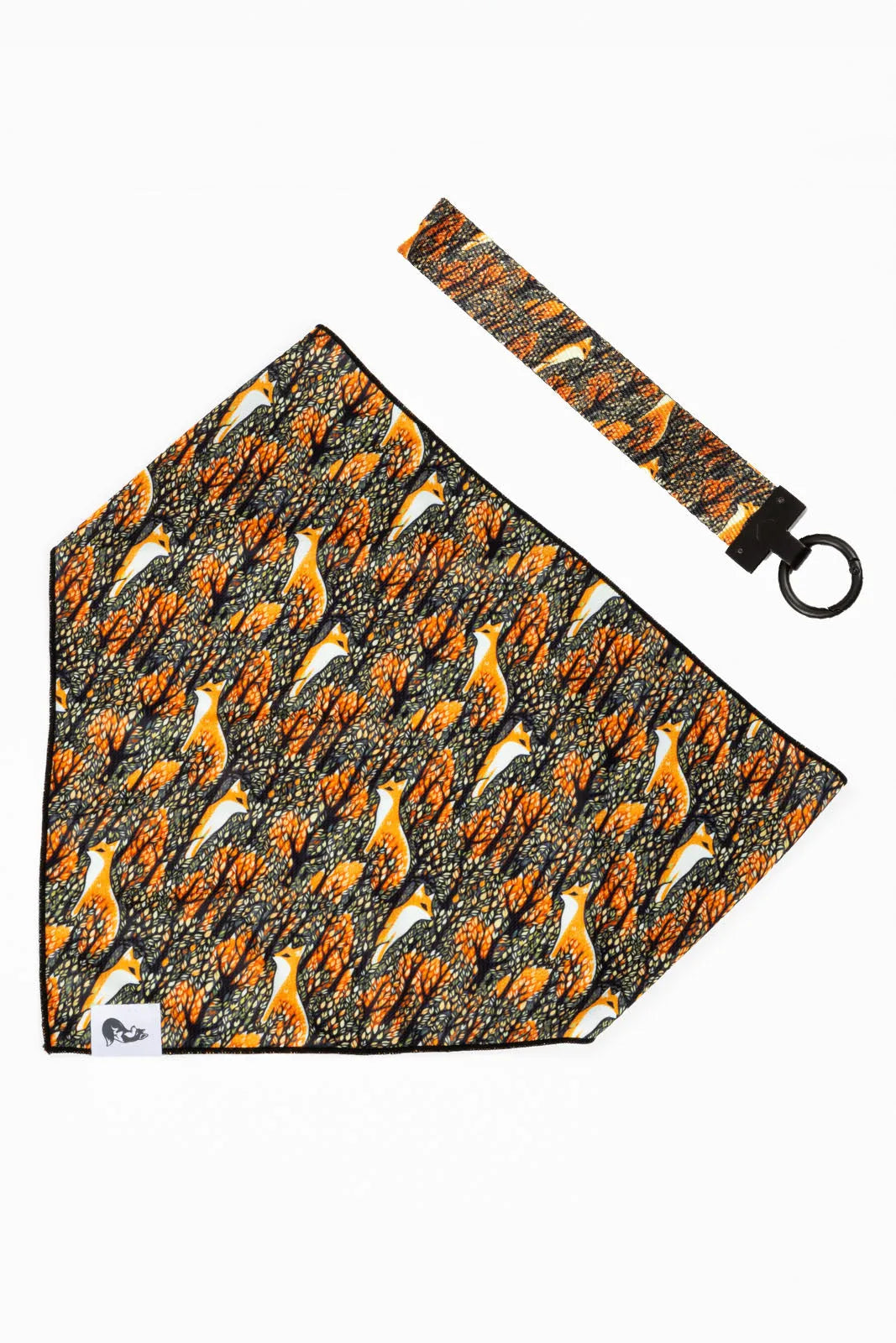 Foxes in Fall Dog Bandana & Matching Keychain XL Dog Bandana Aria the Fox