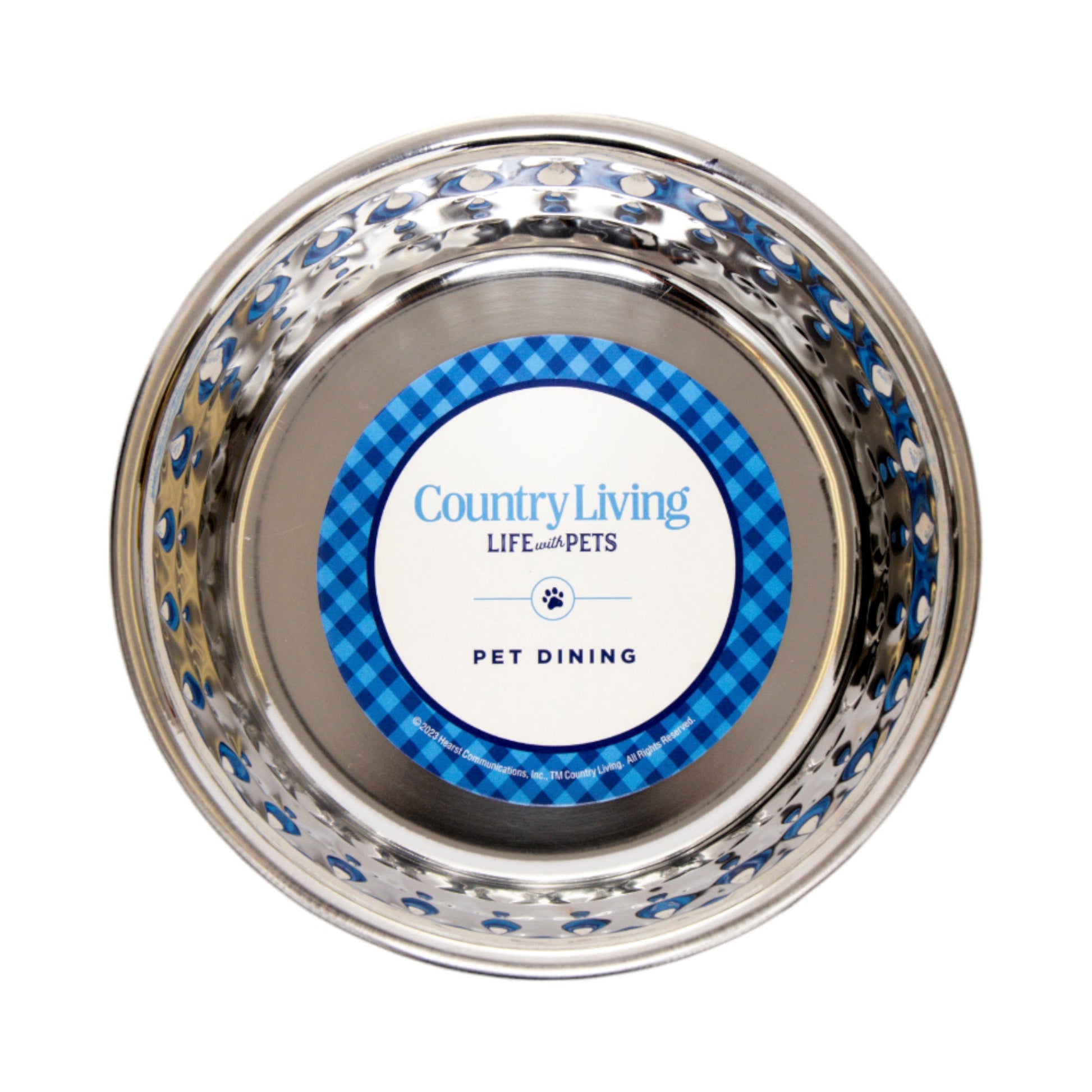 Country Living Set of 2 Hammered Stainless Steel Dog Bowls – Black Pearl Bowl American Pet Supplies