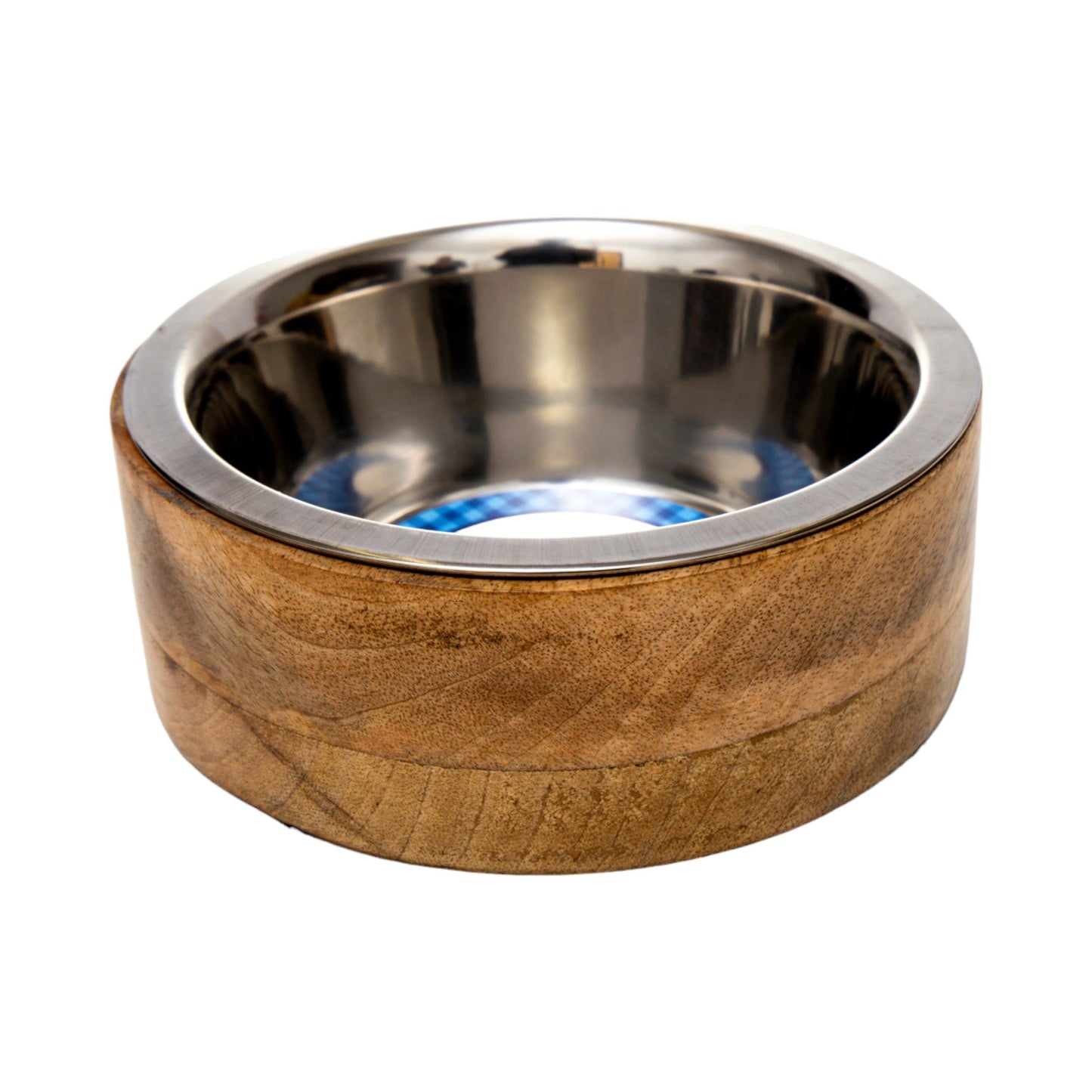 Country Living Stainless Steel Dog Bowl with Cylindrical Mango Wood Holder Mangowood Bowls American Pet Supplies