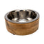 Country Living Stainless Steel Dog Bowl with Cylindrical Mango Wood Holder Mangowood Bowls American Pet Supplies
