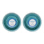 Country Living Set of 2 Natural Fiber Dog Bowls – Teal Blue Bamboo Bowls American Pet Supplies