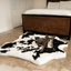 PupRug® Animal Print Memory Foam Dog Bed - Black Faux Cowhide Dog Beds Paw.com