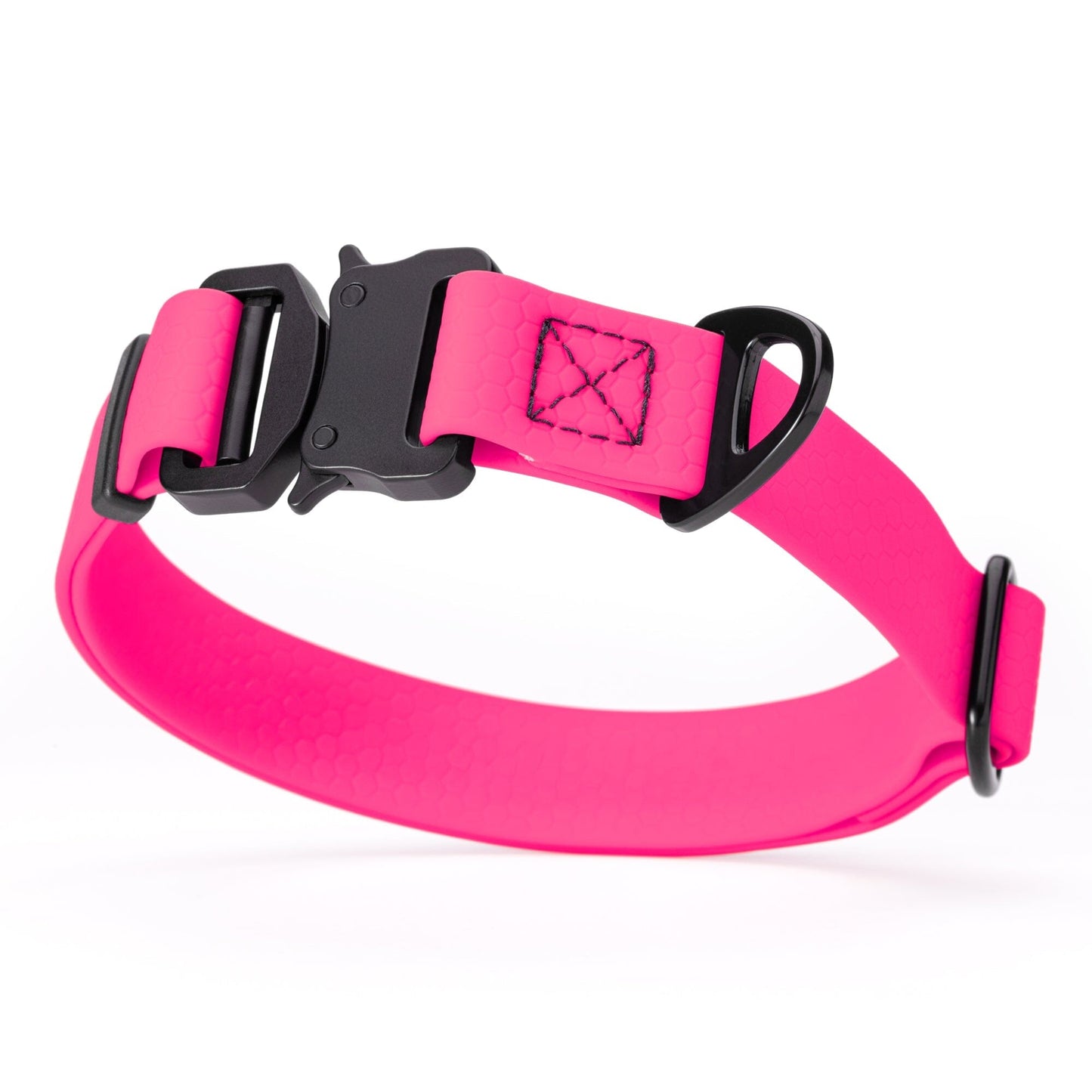 Waterproof Dog Collar with Metal Stab-Lock Buckle Passionfruit Pink Dog Collar Dogline