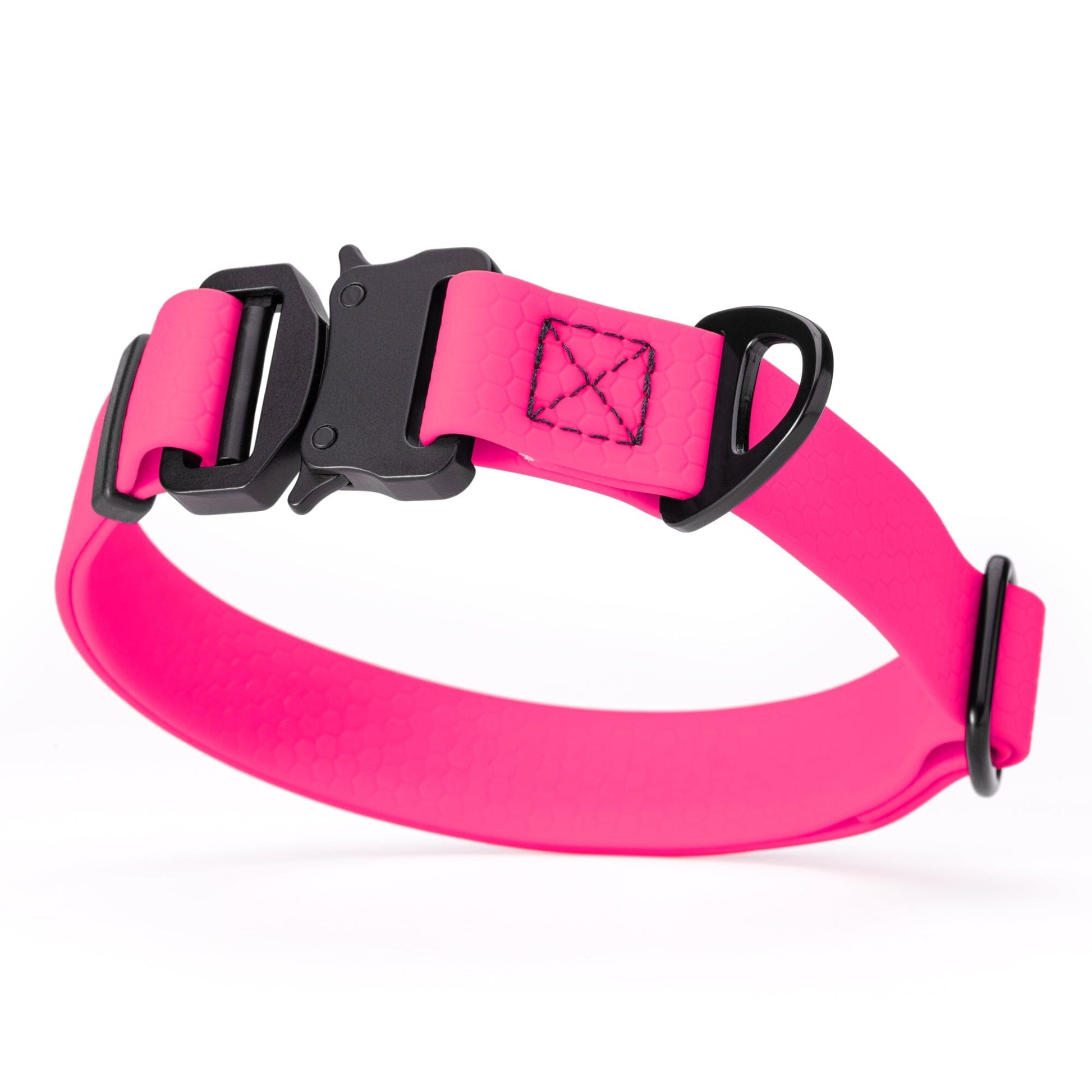 Waterproof Dog Collar with Metal Stab-Lock Buckle Passionfruit Pink Dog Collar Dogline