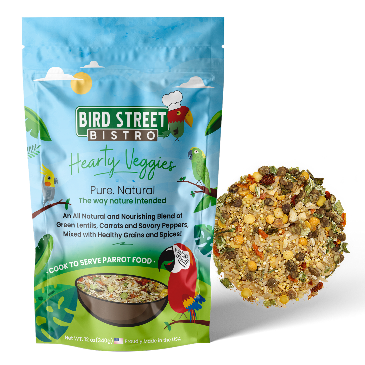 Hearty Veggies 12 oz Parrot Food Bird Street Bistro