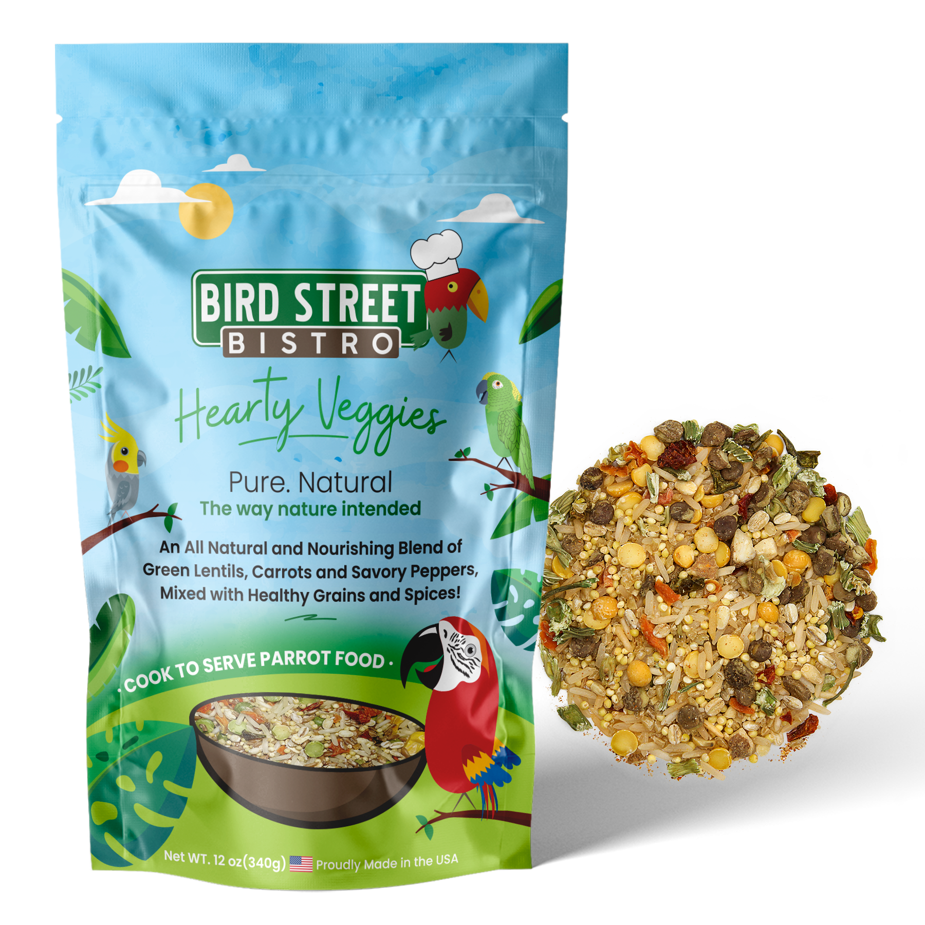 Hearty Veggies 12 oz Parrot Food Bird Street Bistro