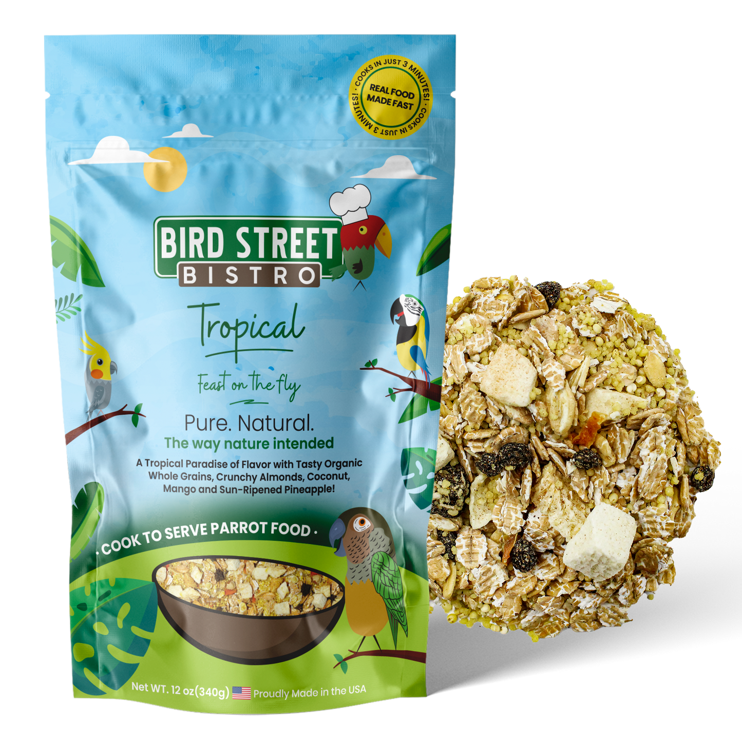 Tropical - Feast on the Fly 11 oz Parrot Food Bird Street Bistro