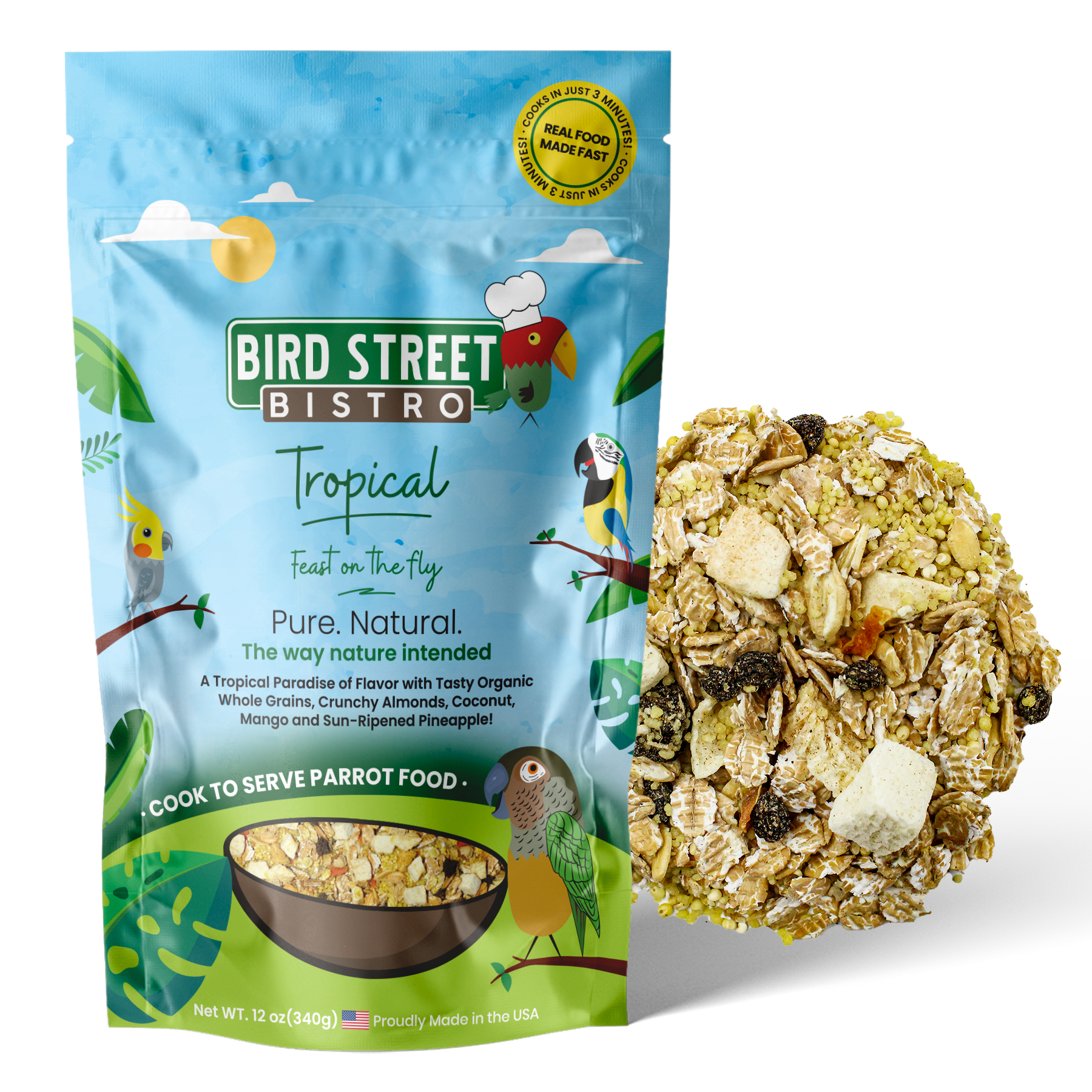 Tropical - Feast on the Fly 11 oz Parrot Food Bird Street Bistro