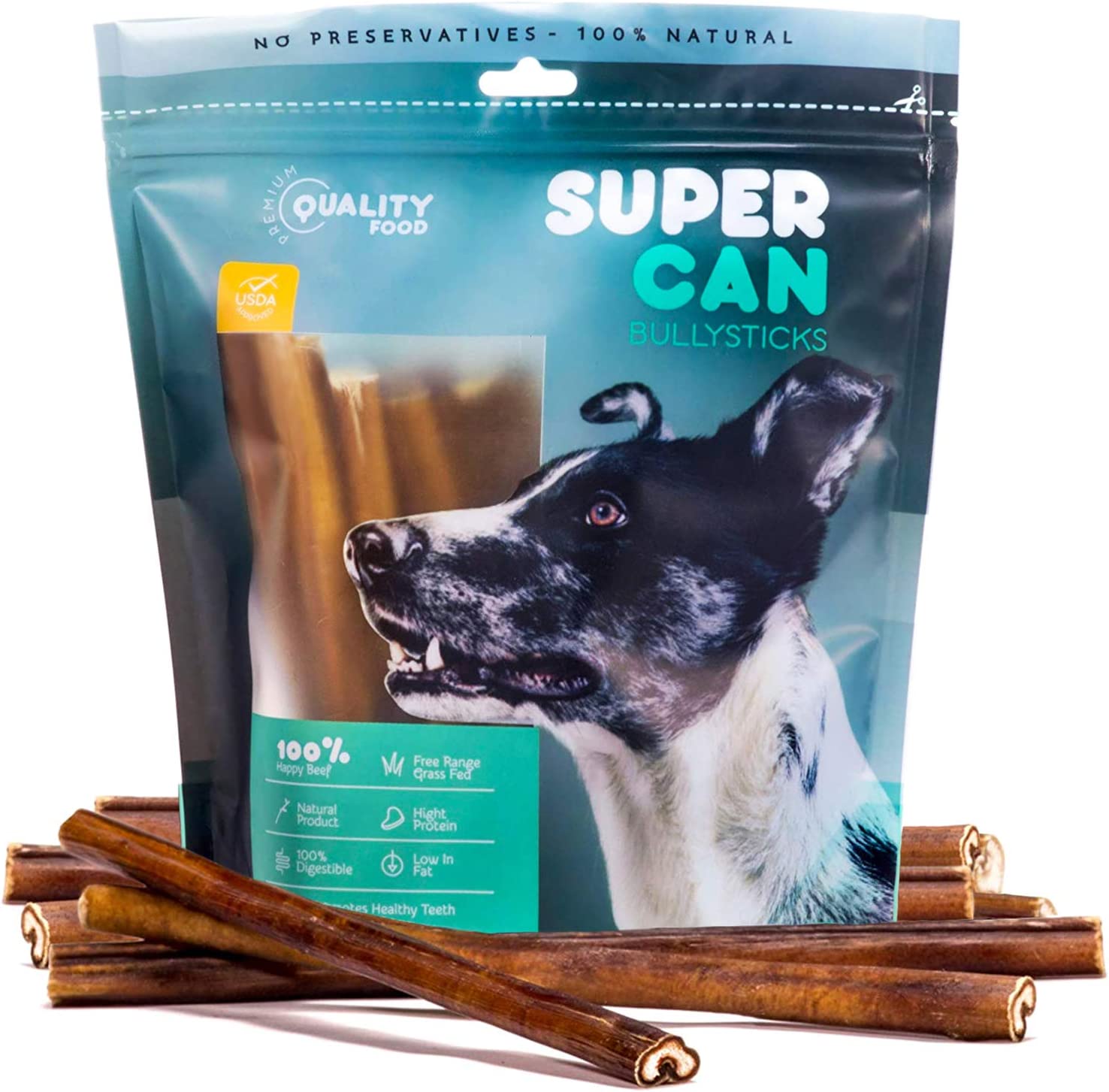 12" Standard Bully Sticks 8 pcs SuperCan Bully Sticks
