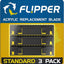 Flipper Standard ABS Replacement Blades 3 Pack - Acrylic Tanks Replacement Blades Flipper Aquarium Products