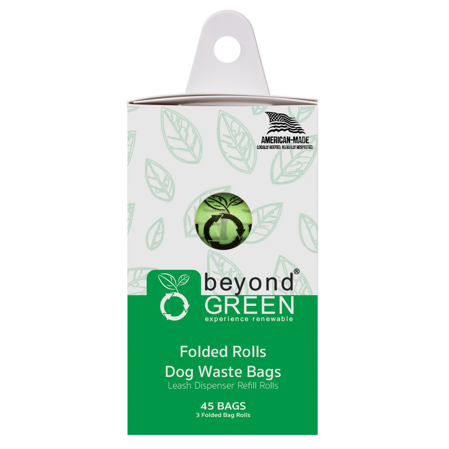 beyondGREEN Dog Waste Bags – Folded Rolls – Made in USA, Leak-Resistant, Extra-Strong 45 Count Dog Waste Bags beyondGREEN biotech™
