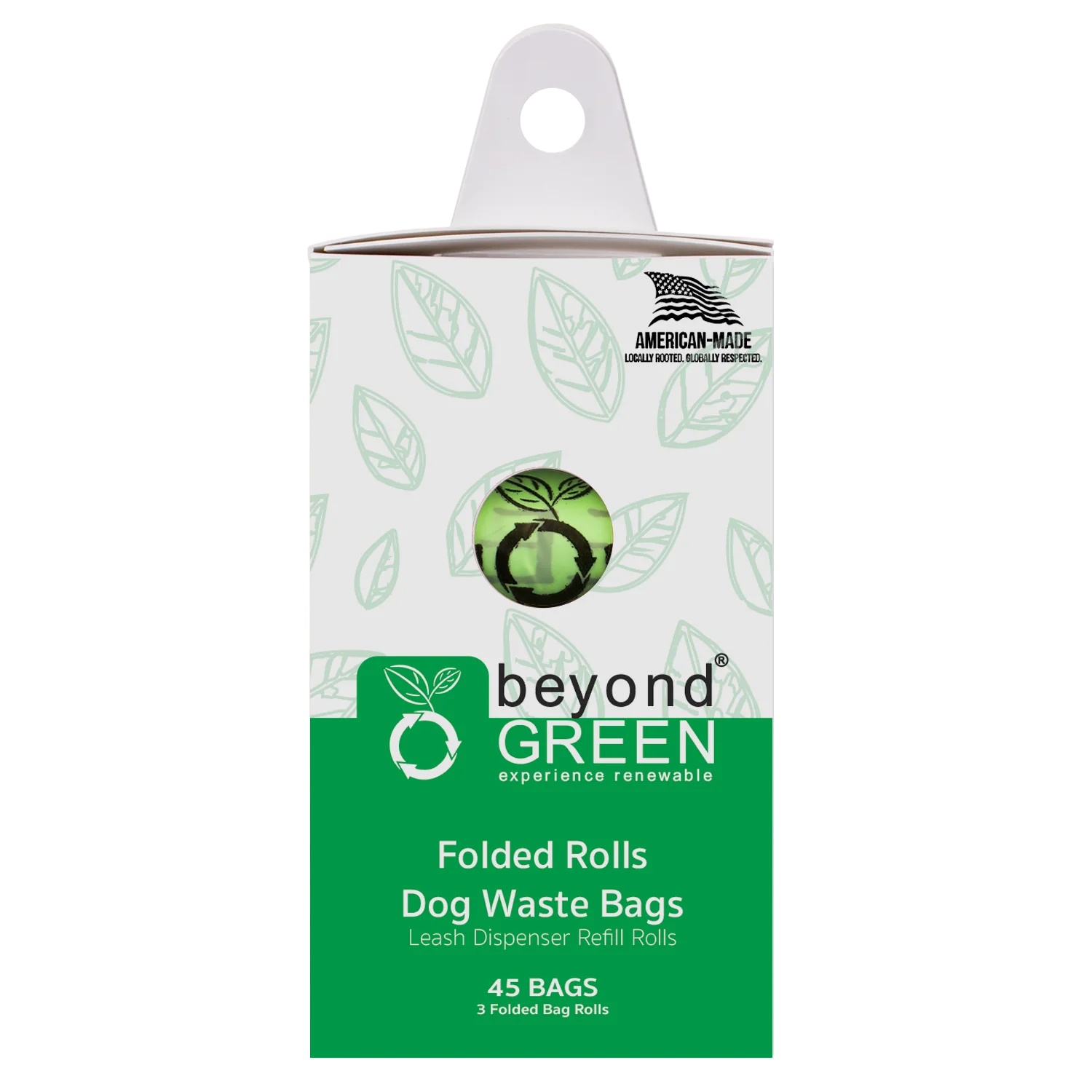 beyondGREEN Dog Waste Bags – Folded Rolls – Made in USA, Leak-Resistant, Extra-Strong 45 Count Dog Waste Bags beyondGREEN biotech™