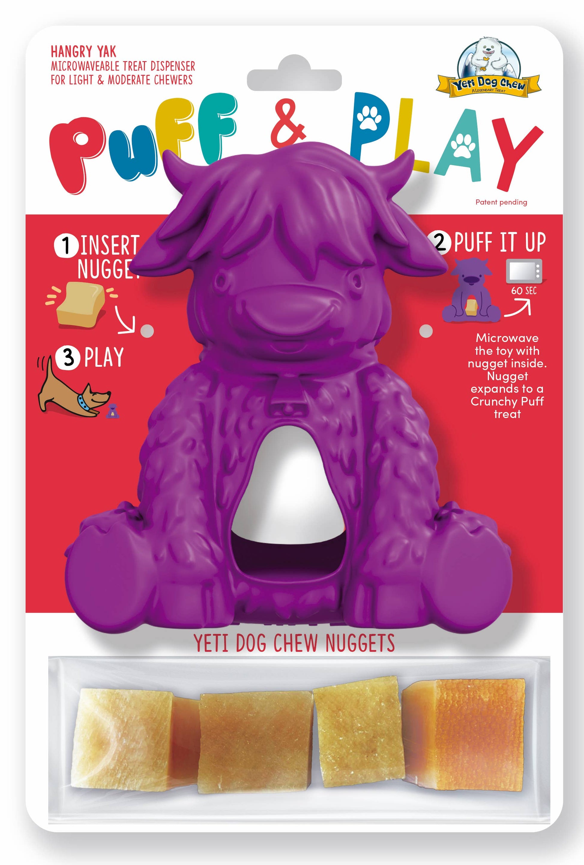 Yeti Dog Chew Puff & Play Hangry Yeti Purple Yeti Dog Chew