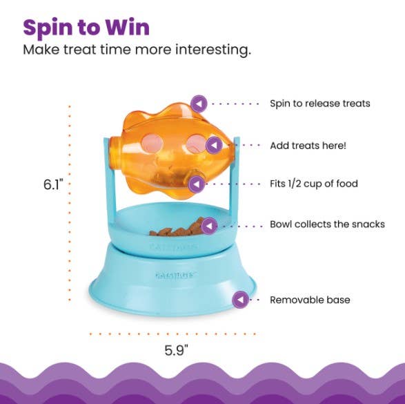 Catstages 2-in-1 Topper Spin Fish Treat Cat Toy Pet Palette Distribution