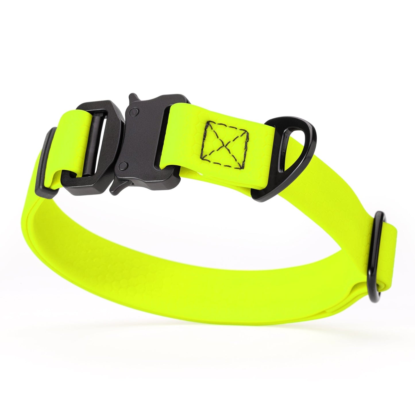 Waterproof Dog Collar with Metal Stab-Lock Buckle Safety Yellow Dog Collar Dogline