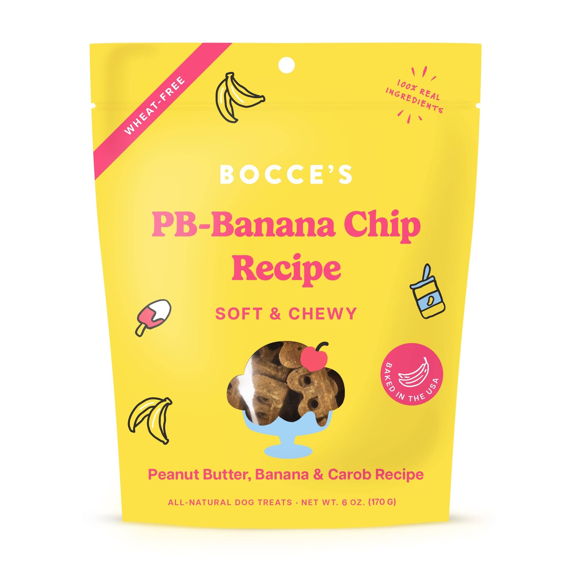 Bocce's Bakery PB-Banana Chip Soft & Chewy Dog Treats 6oz Soft & Chewy Antelope Pets