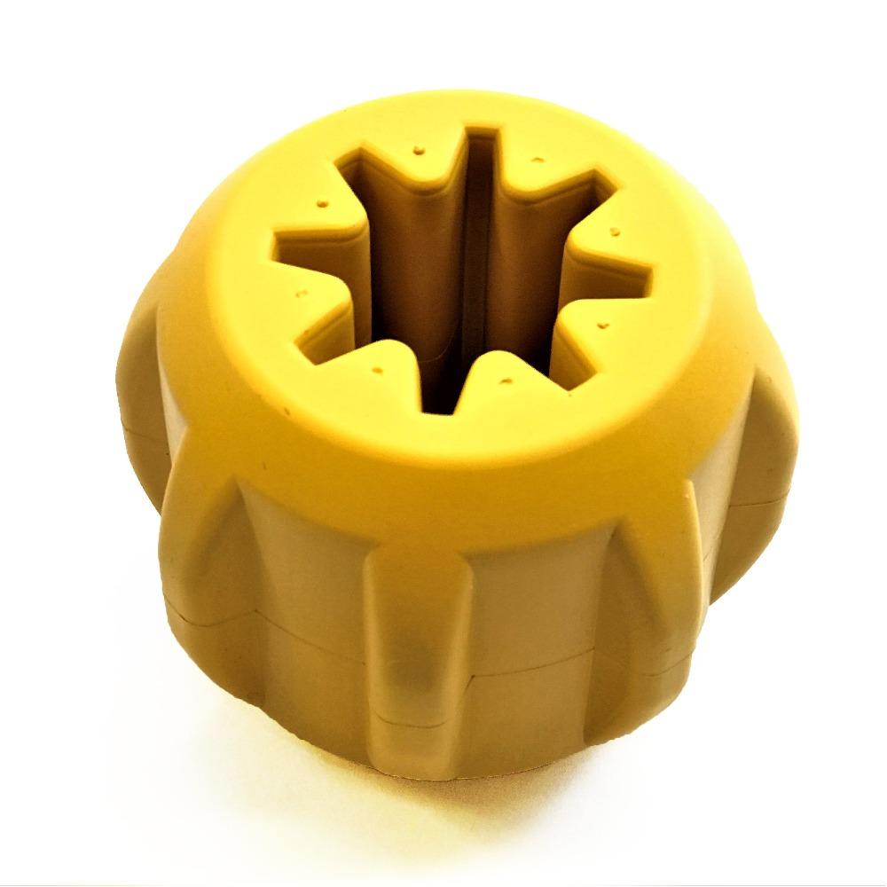 Gear eDispener Durable Rubber Treat Holder and Chew Toy LARGE GEAR TOY - YELLOW Rubber Dog Toys SodaPup/True Dogs, LLC