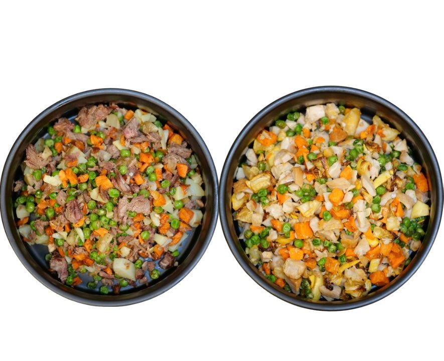 Beef and Chicken Combo - case includes 24, 8oz meals Dog Food Din Din 4 Dogs