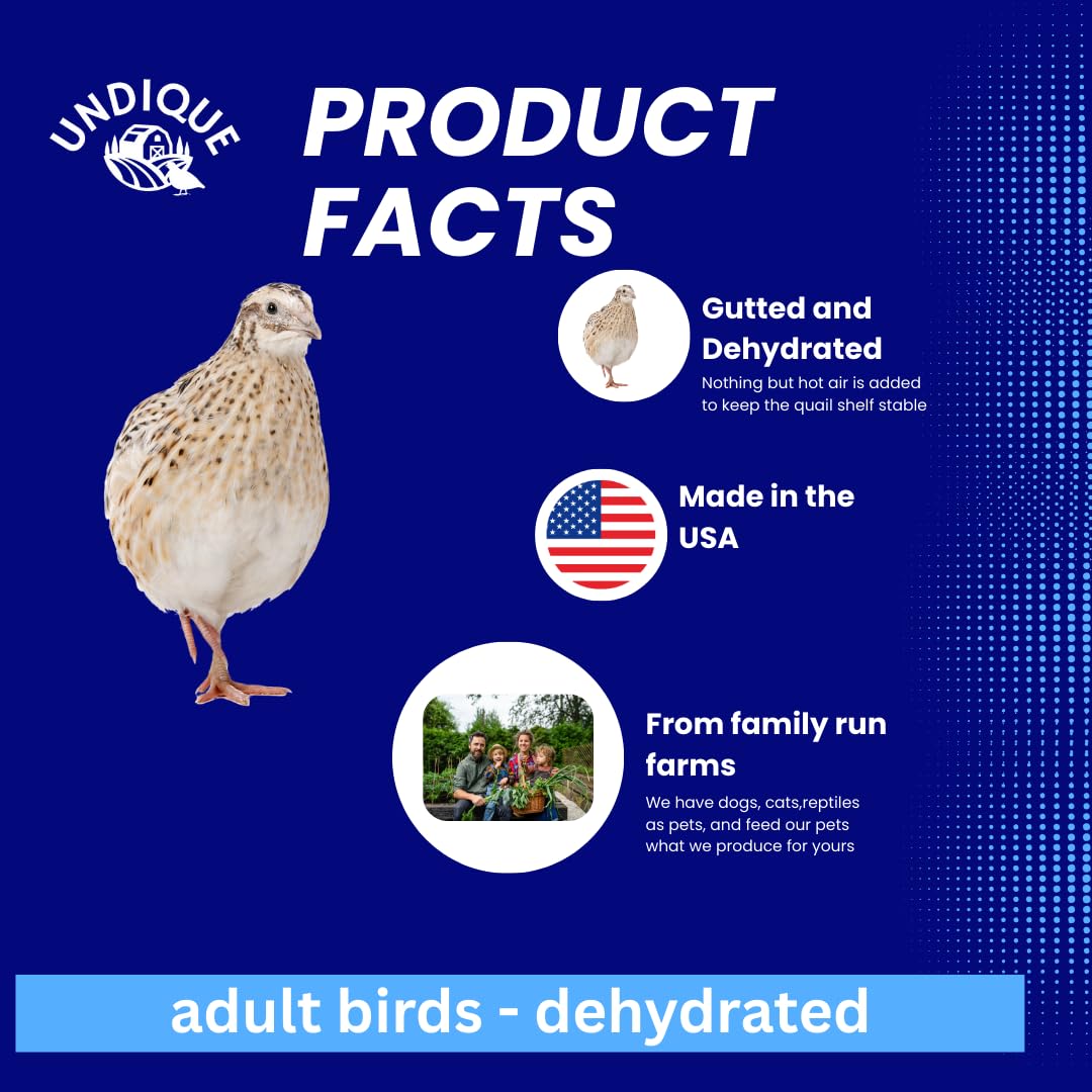 Quail Whole Pray dehydrated for Bird Dog Training or Falconry Quailz.com by Undique LLC