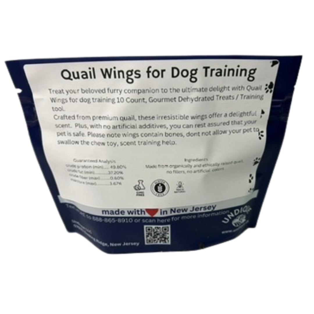 Undique Quail Wings for Dog Training, Small (10 Count) Pet Quailz.com by Undique LLC
