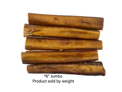 Bully Sticks 6" JUMBO | Very Low Odor | Pack of 5 | Grass-fed/Free-range