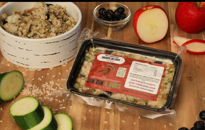 Tasty Turkey -case includes 24, 8oz meals Dog Food Din Din 4 Dogs