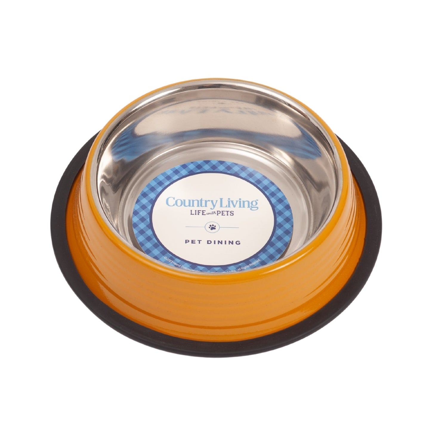 Country Living Set of 2 Ribbed Non-Slip Pet Bowls – Golden Yellow Ribbed Bowls American Pet Supplies