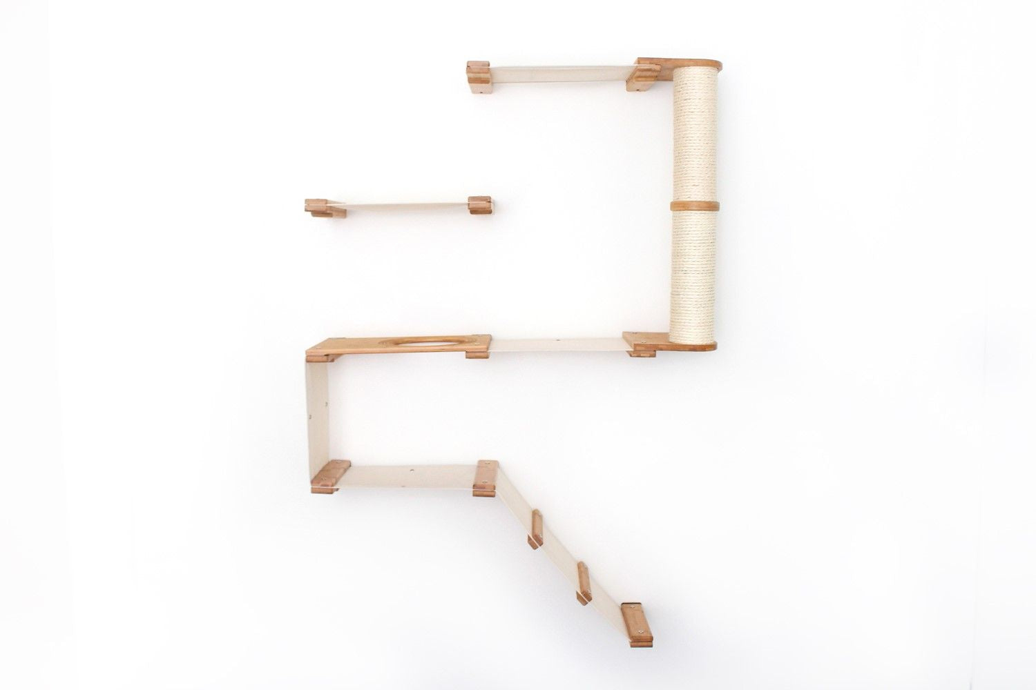 The Deluxe Cat Fort - Modern Cat Condo Natural Bamboo Natural Canvas Pole Cat Condo Catastrophic Creations