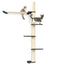 The Crow's Nest - A Wall Cat Scratcher with Hammock Onyx Bamboo Natural Canvas 4-Tier 32" Cat Condo Catastrophic Creations
